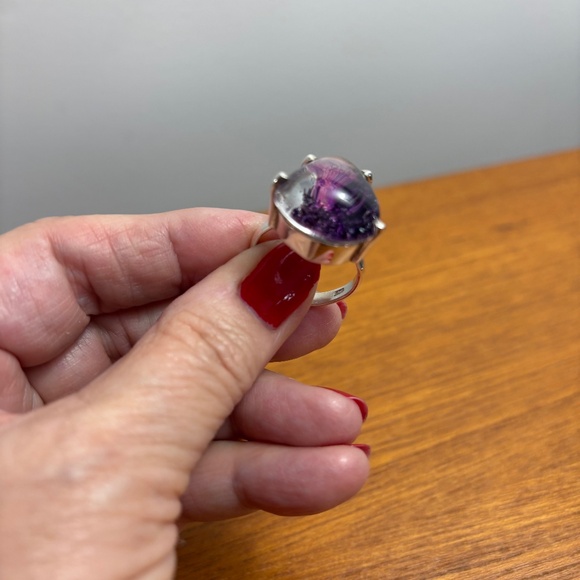 Purple Lodolite 925 Sterling Silver Ring - Picture 10 of 15